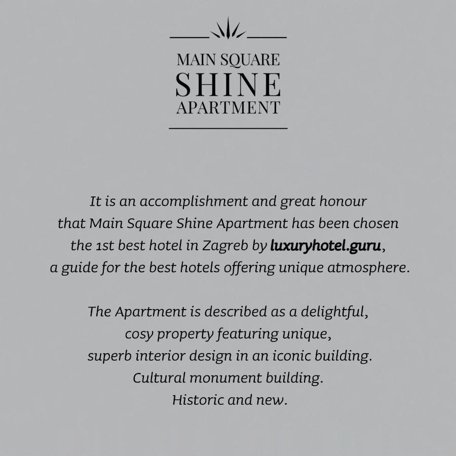 Luxurios And Historic Apartment "Shine" - Right On The Main Square 자그레브 외부 사진
